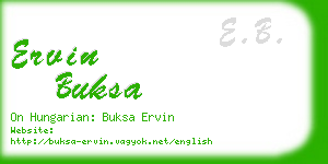 ervin buksa business card